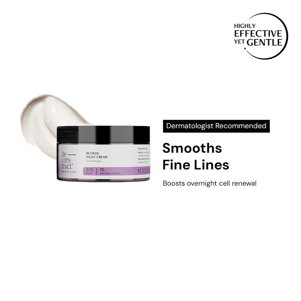 Retinol Night Cream, Boosts Collagen, Fades Wrinkles & Lines
