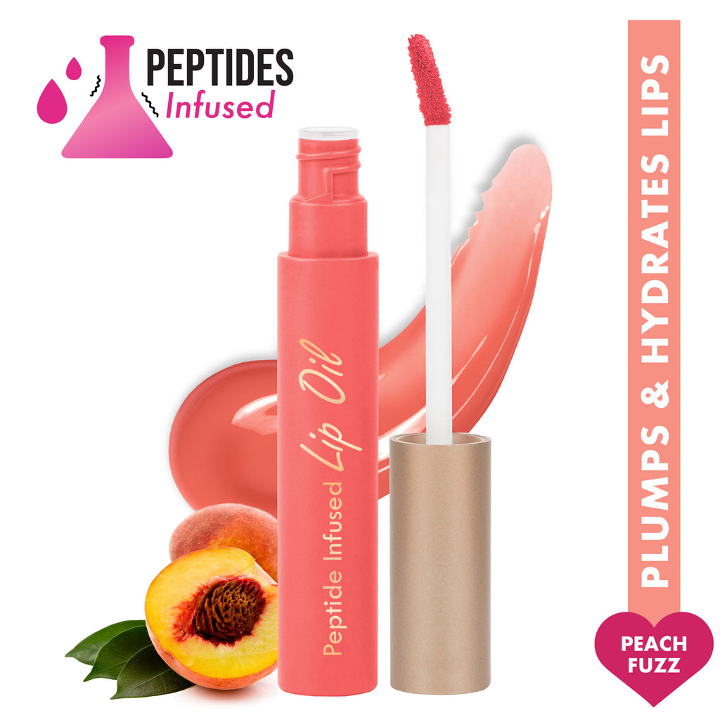 Peptide Infused Lip Oil - Peach Fuzz