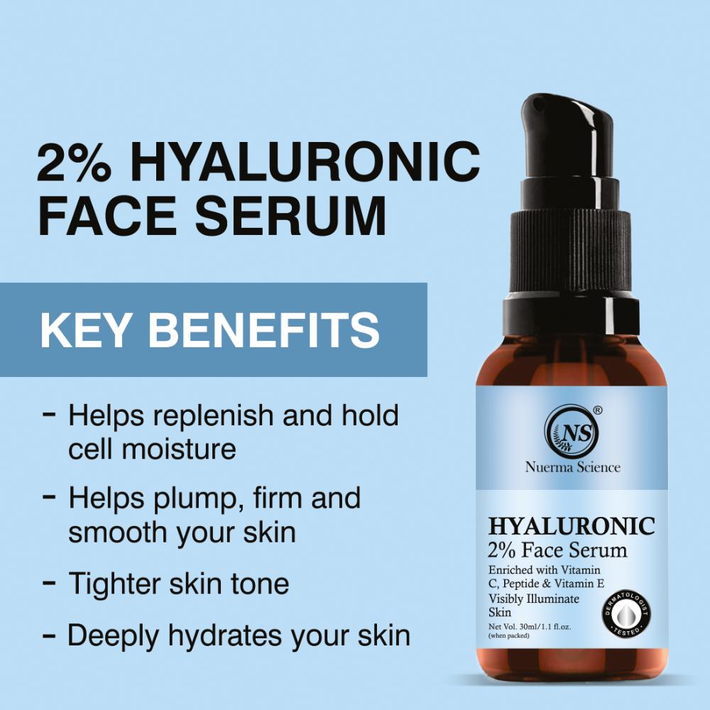 Hyaluronic Acid Face Serum enriched Vitamin C & Vitamin E for Hydrating Skin