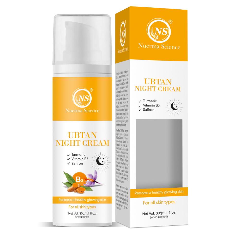Ubtan Night Cream W/ Turmeric, Vitamin B3 for Restoring Healthy Glowing Skin