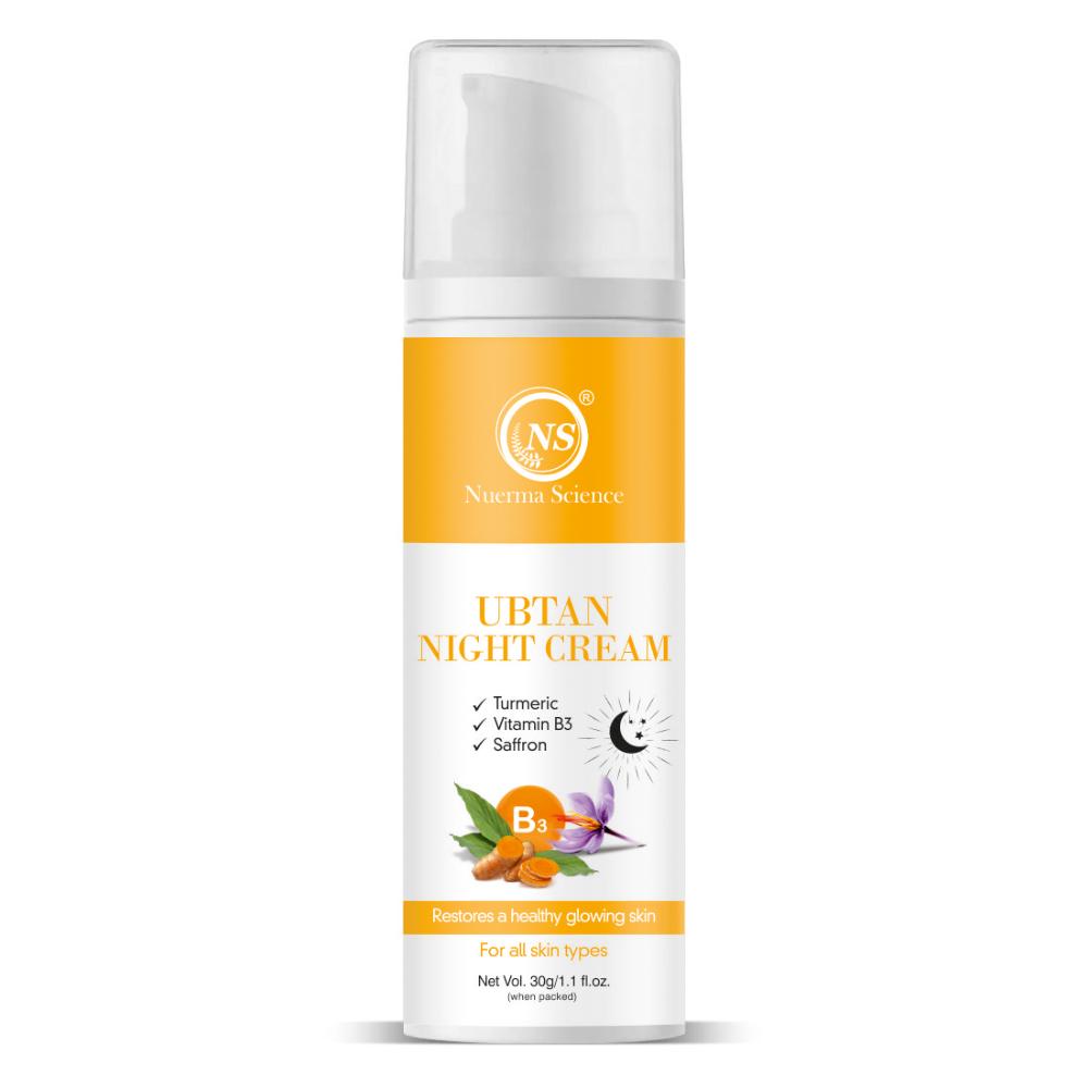Ubtan Night Cream W/ Turmeric, Vitamin B3 for Restoring Healthy Glowing Skin