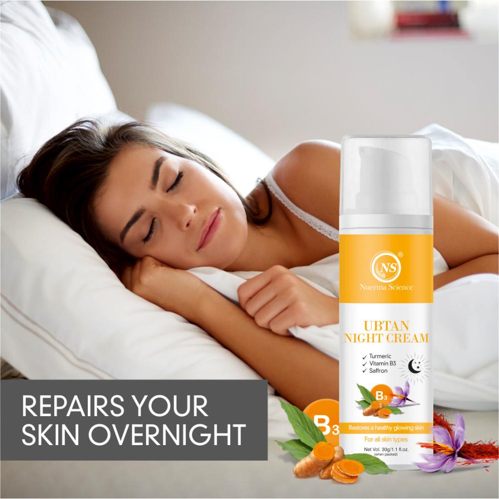 Ubtan Night Cream W/ Turmeric, Vitamin B3 for Restoring Healthy Glowing Skin