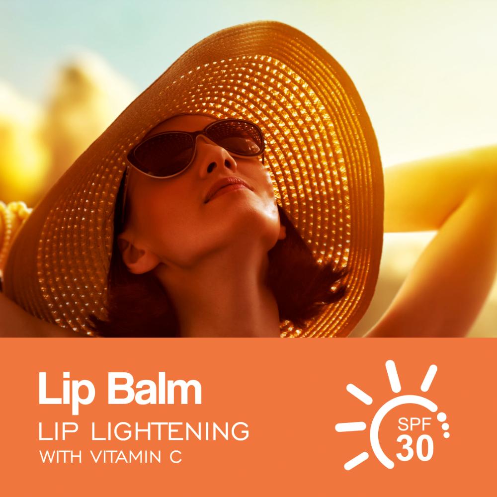 Vitamin C Lip Gloss Balm with SPF 30 - Lighten Lip Skin, Repair Dry, Damage Lips