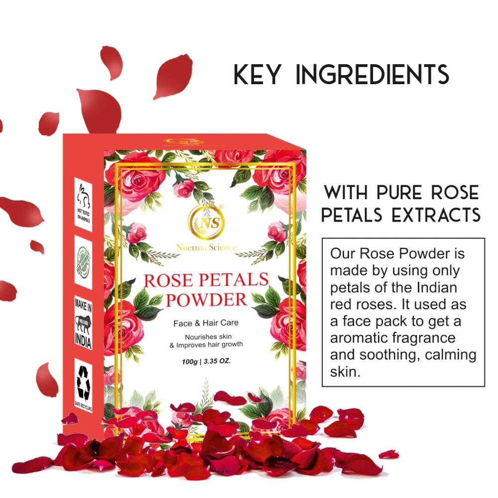Rose Petal Powder for Blood Circulation Increase, Soft Skin & Boost Collagen