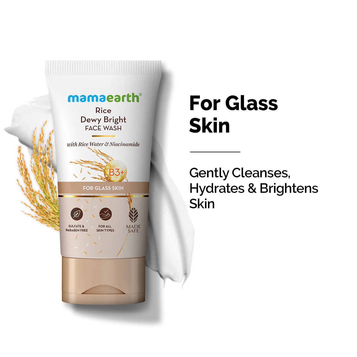 Rice Face Wash With Rice Water & Niacinamide for Glass Skin