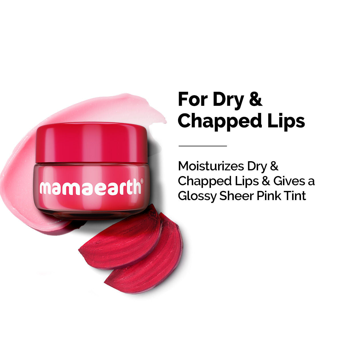 Beetroot Moisture Therapy Lip Balm with Hyaluronic Acid for Dry and Chapped Lips