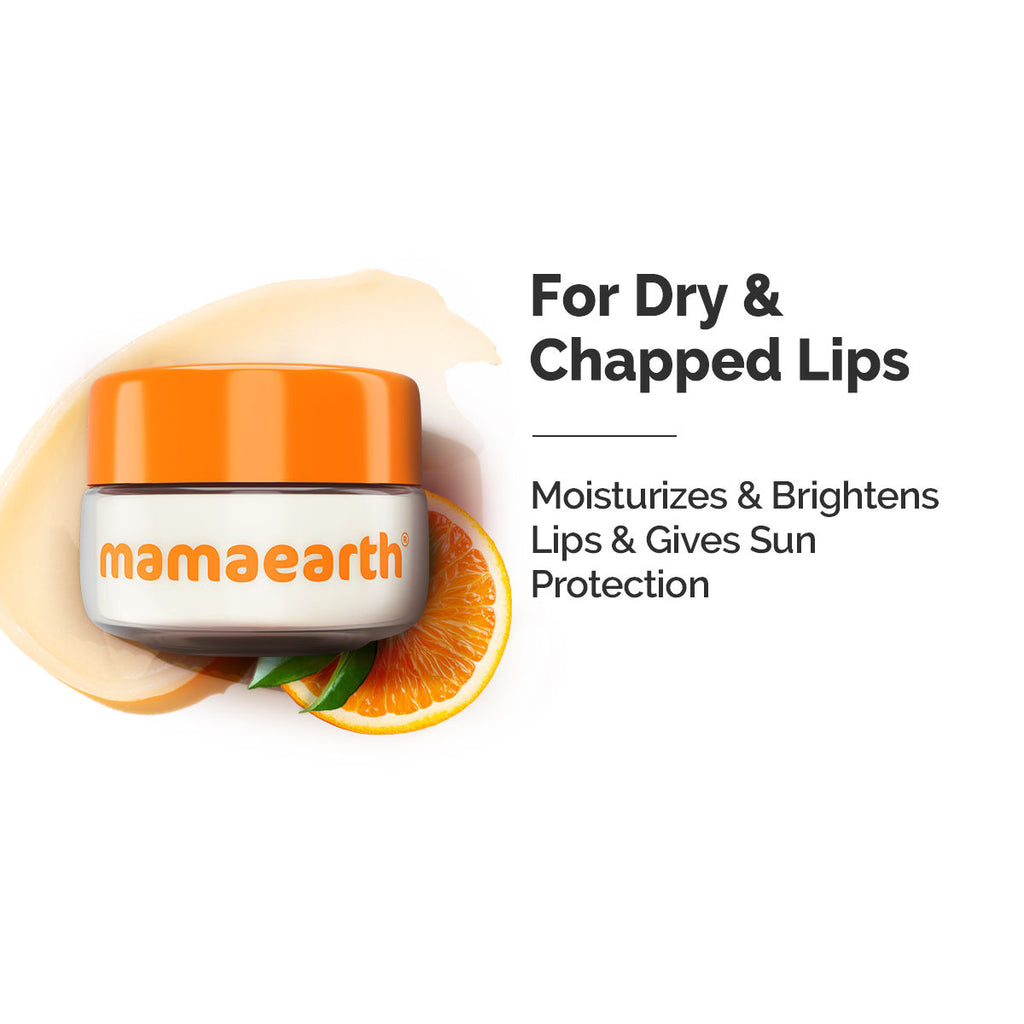 Vitamin C Lip Balm SPF 50 with Coconut Oil and Shea Butter for Brightening Dry Lips