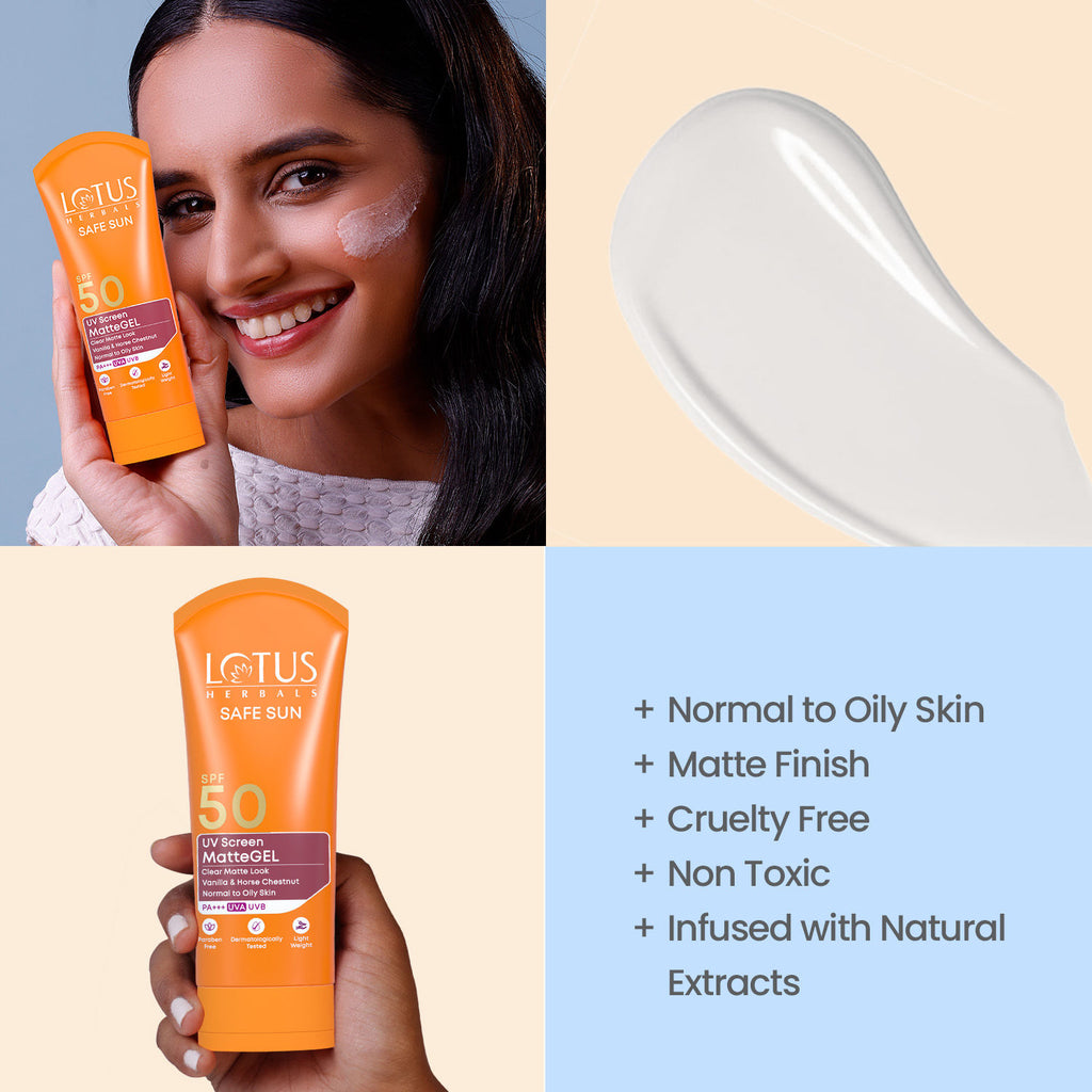 SafeSun UV Screen Matte Gel Sunscreen SPF 50 PA+++ With Lightweight And No WhiteCast