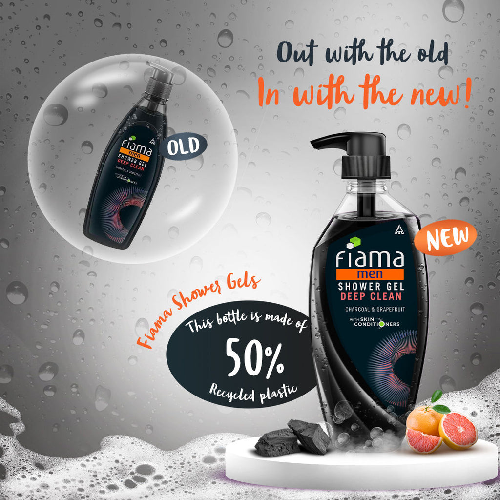 Men’s Shower Gel Deep Clean, Body Wash with Charcoal & Grapefruit for Refreshed Skin