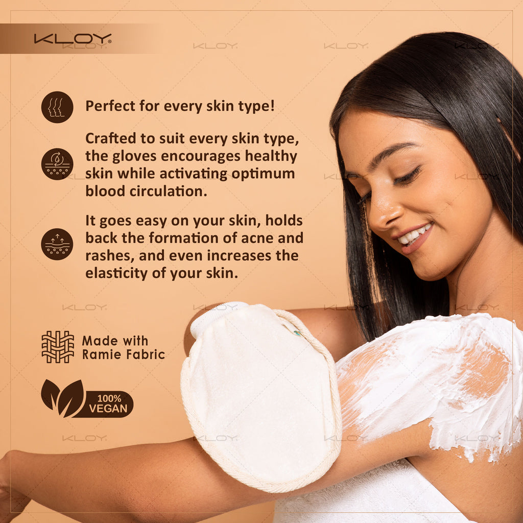 Natural Ramie Bath Glove Scrubber Exfoliator