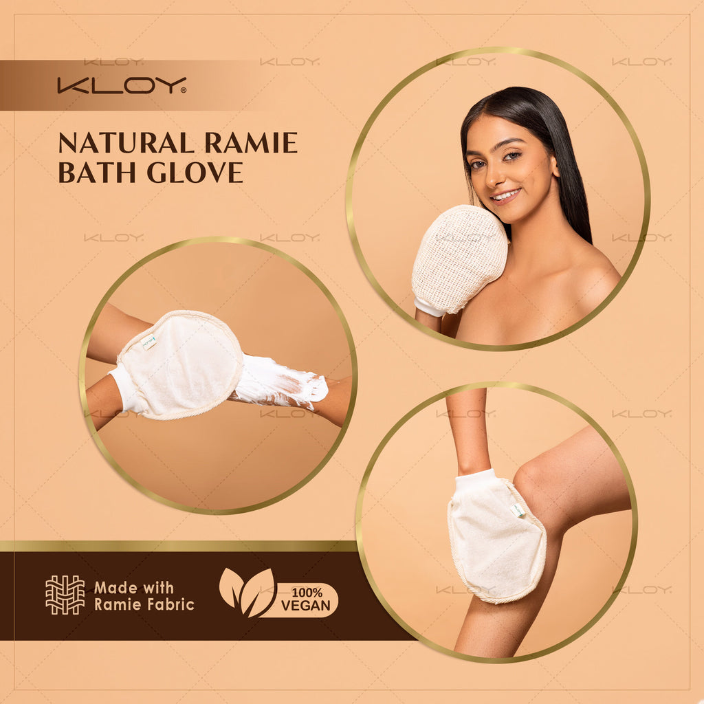 Natural Ramie Bath Glove Scrubber Exfoliator