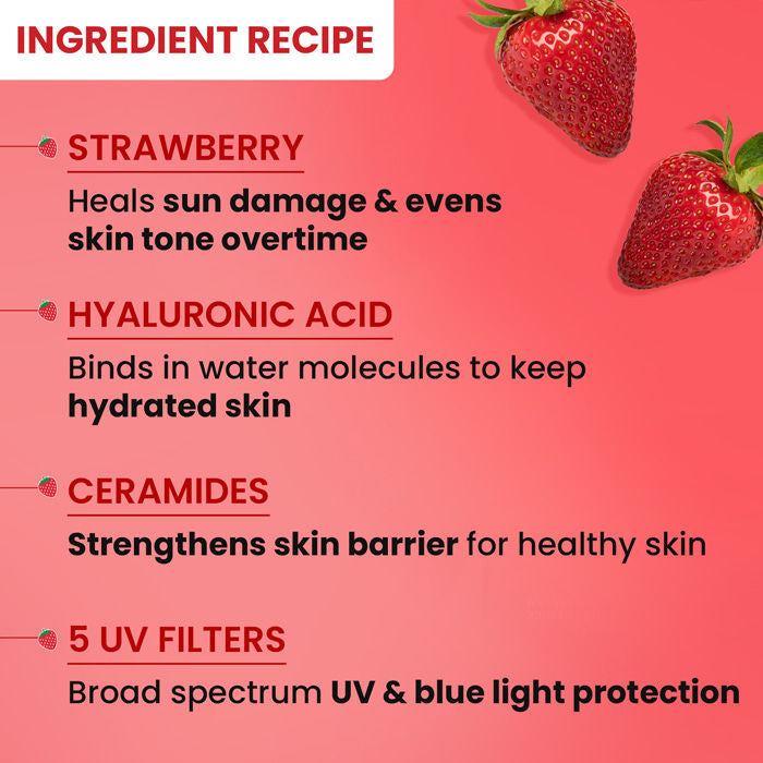 Strawberry Dew Sunscreen Stick In-Vivo Tested SPF 50+ PA++++, Makeup Friendly