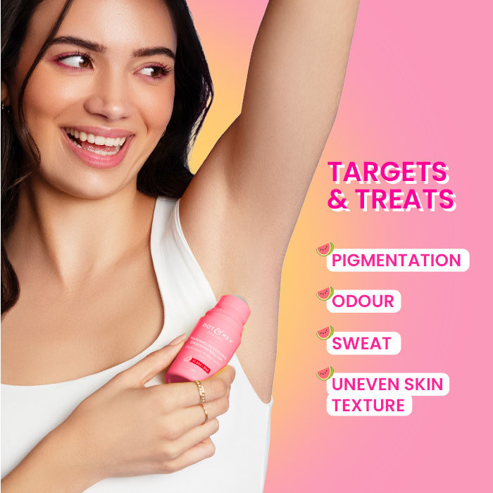 Watermelon Cooling Underarm Roll On, Pigmentation & Odour Control, With 4% AHA & BHA