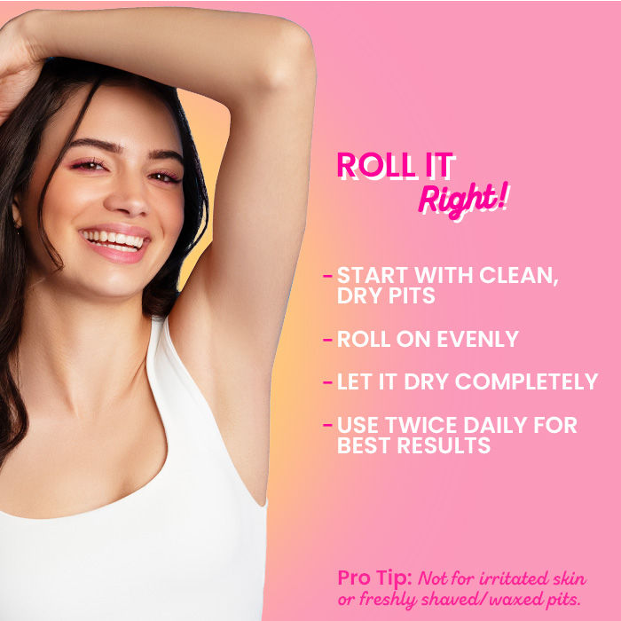 Watermelon Cooling Underarm Roll On, Pigmentation & Odour Control, With 4% AHA & BHA