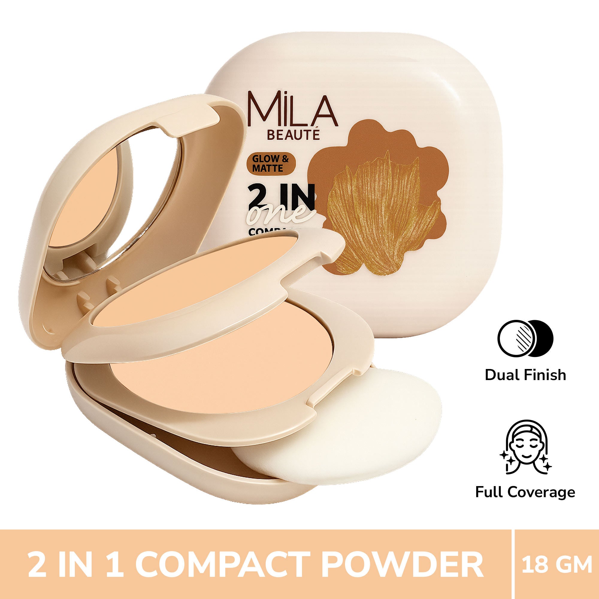 Mila Beaute Glow & Matte 2-in-1 Compact With SPF 15