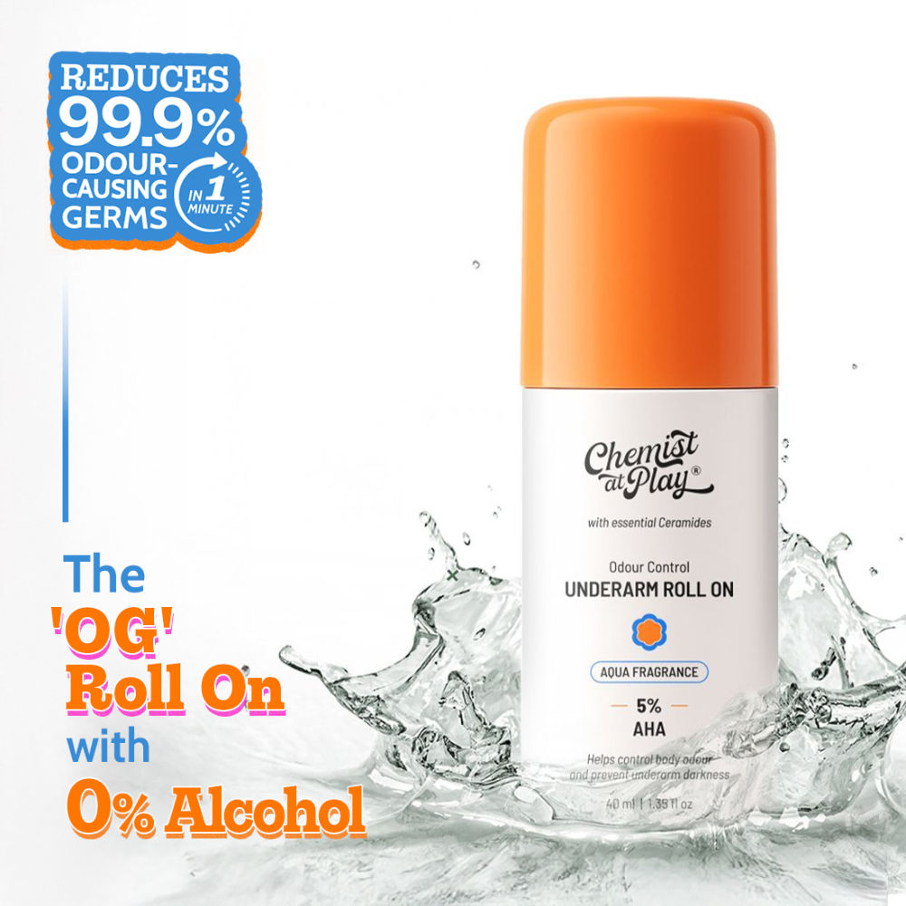 5% AHA Underarm Roll On Lactic Acid Deodrants for Men & Women Aqua Fragrance - 40ml