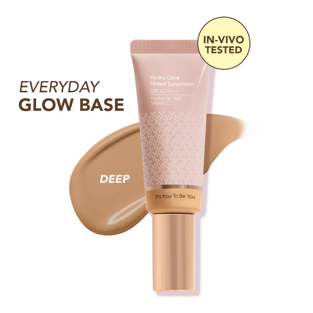 Hydra Glow Tinted Sunscreen SPF 40 PA++ with Hyaluronic Acid & Vitamin C - Deep