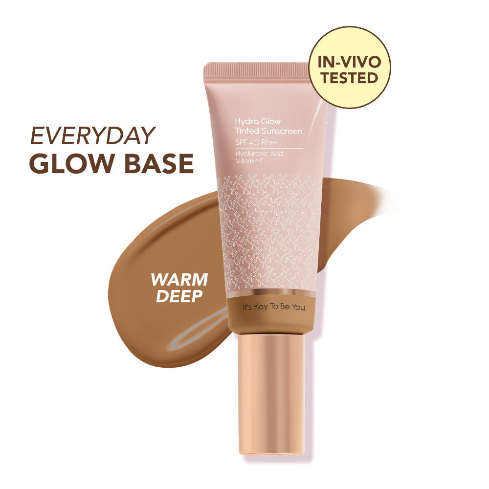 Hydra Glow Tinted Sunscreen SPF 40 PA++ with Hyaluronic Acid & Vitamin C - Warm Deep