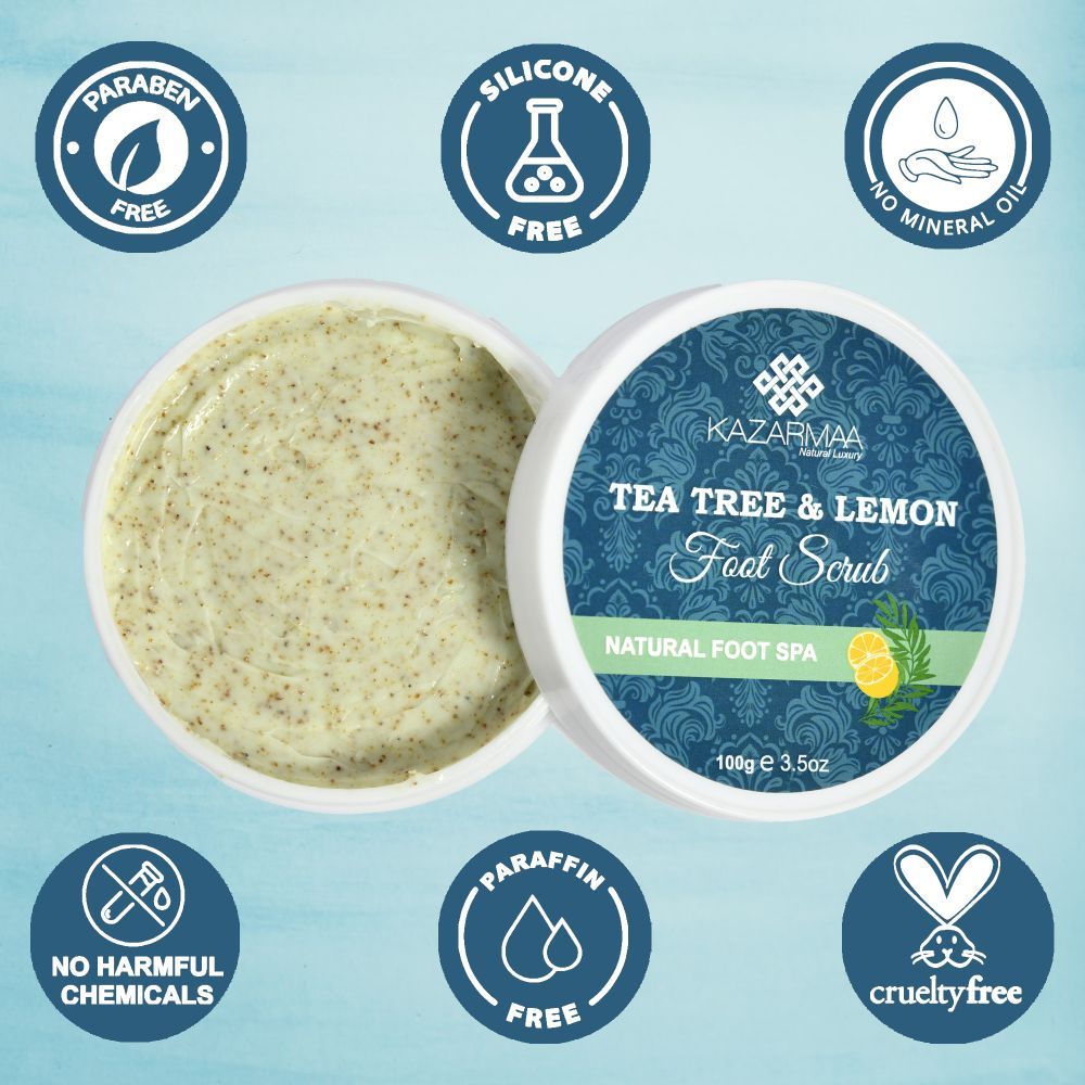 Tea Tree And Lemon Anti Bacterial Foot Scrub With Jojoba Oil - For Feet Nourishment