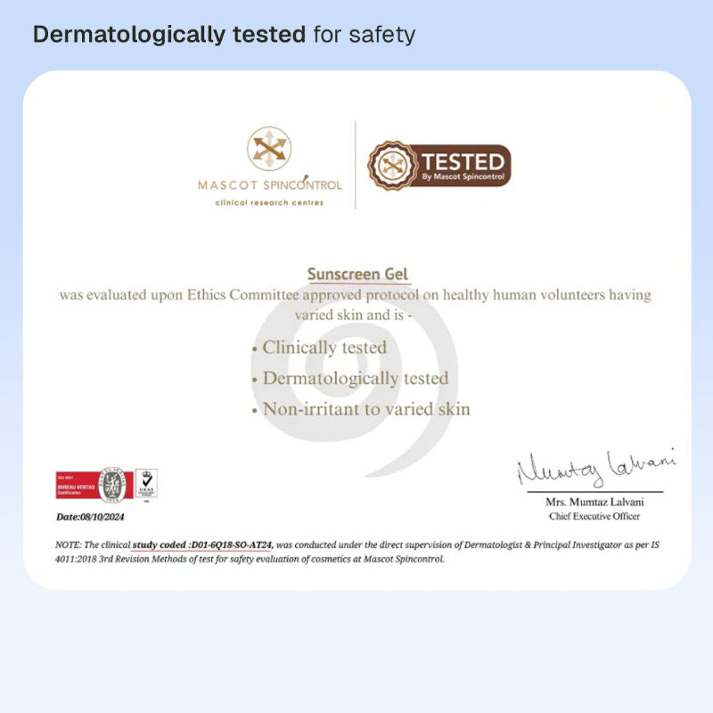 Sunscreen SPF 50+ PA+++ Sunscreen Gel | No White Cast, Non Sticky, Broad Spectrum