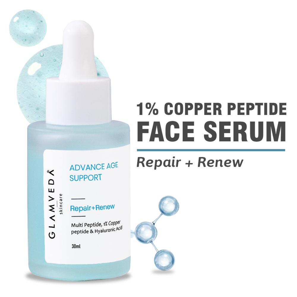 1% Copper Peptide + Hyaluronic Acid Anti Aging Serum - Reduces Fine Lines & Wrinkles