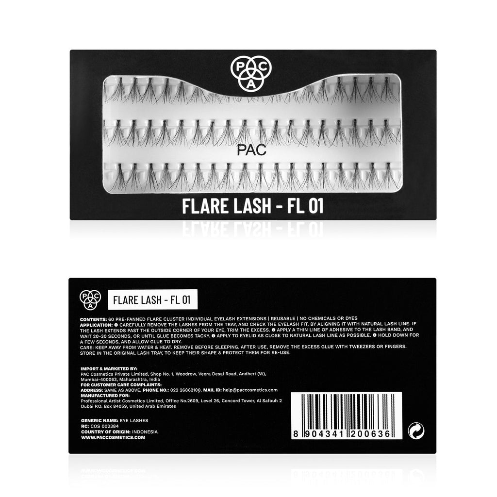 Flare Lash FL1 - Natural Cluster Lashes with Short, Long & Thick Strands for Versatile Looks