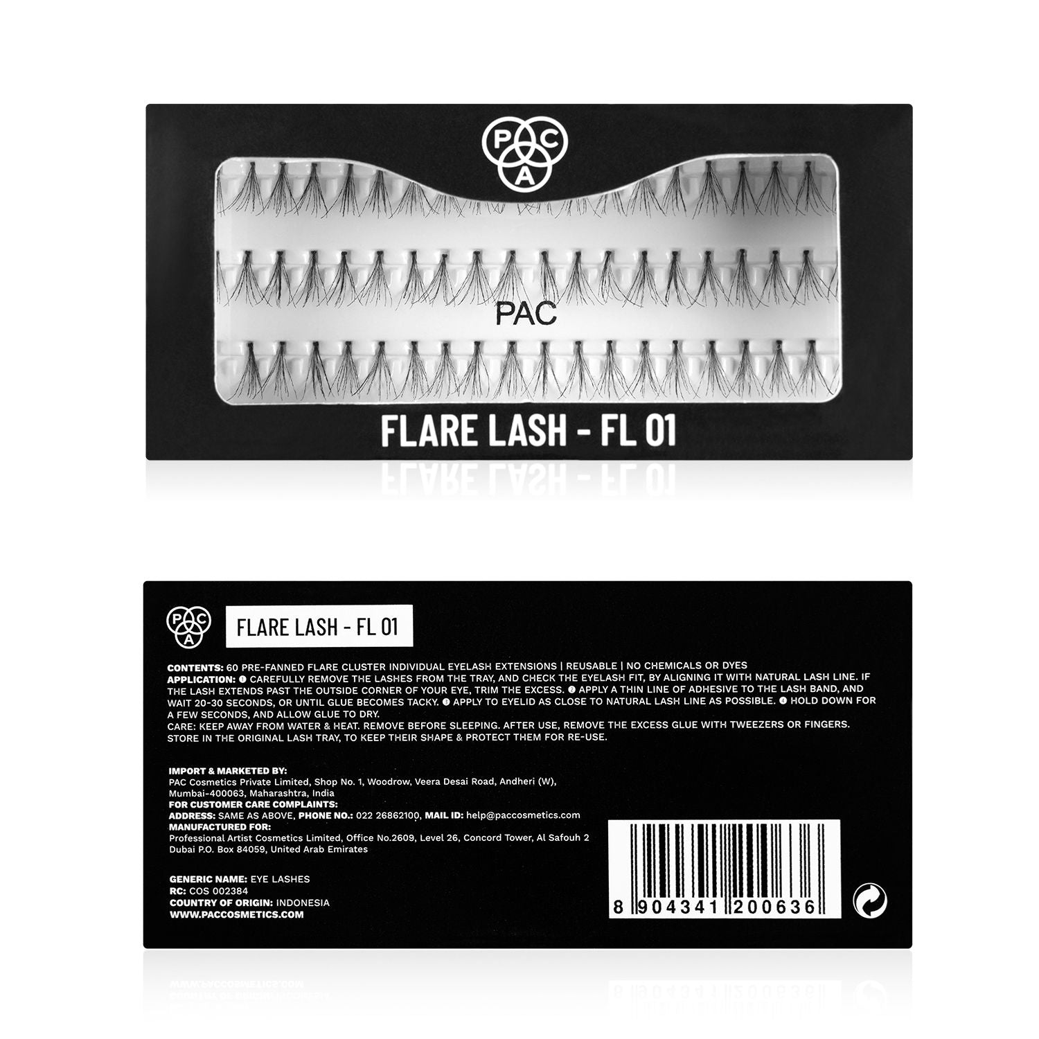 Flare Lash FL1 - Natural Cluster Lashes with Short, Long & Thick Strands for Versatile Looks