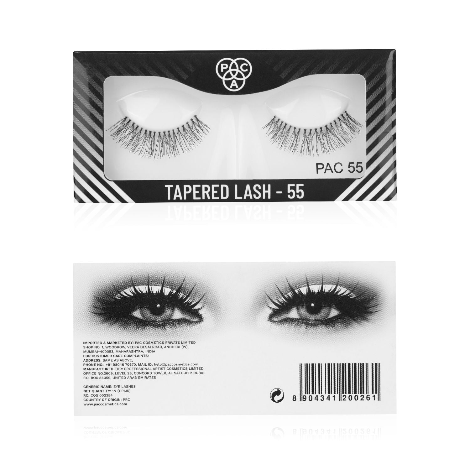 Tapered Lash 55 - Handmade Natural Looking, Reusable up to 12x, Seamlessly Blends with Lashes
