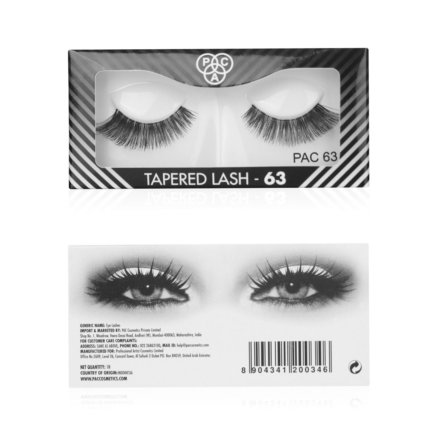 Tapered Lash 63 - Handmade Natural Looking, Reusable up to 12x, Seamlessly Blends with Lashes