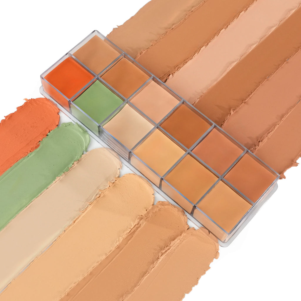 Super Coverage Cream Concealer Palette X12 - Creamy Blendable Formula, Longlasting Full Coverage