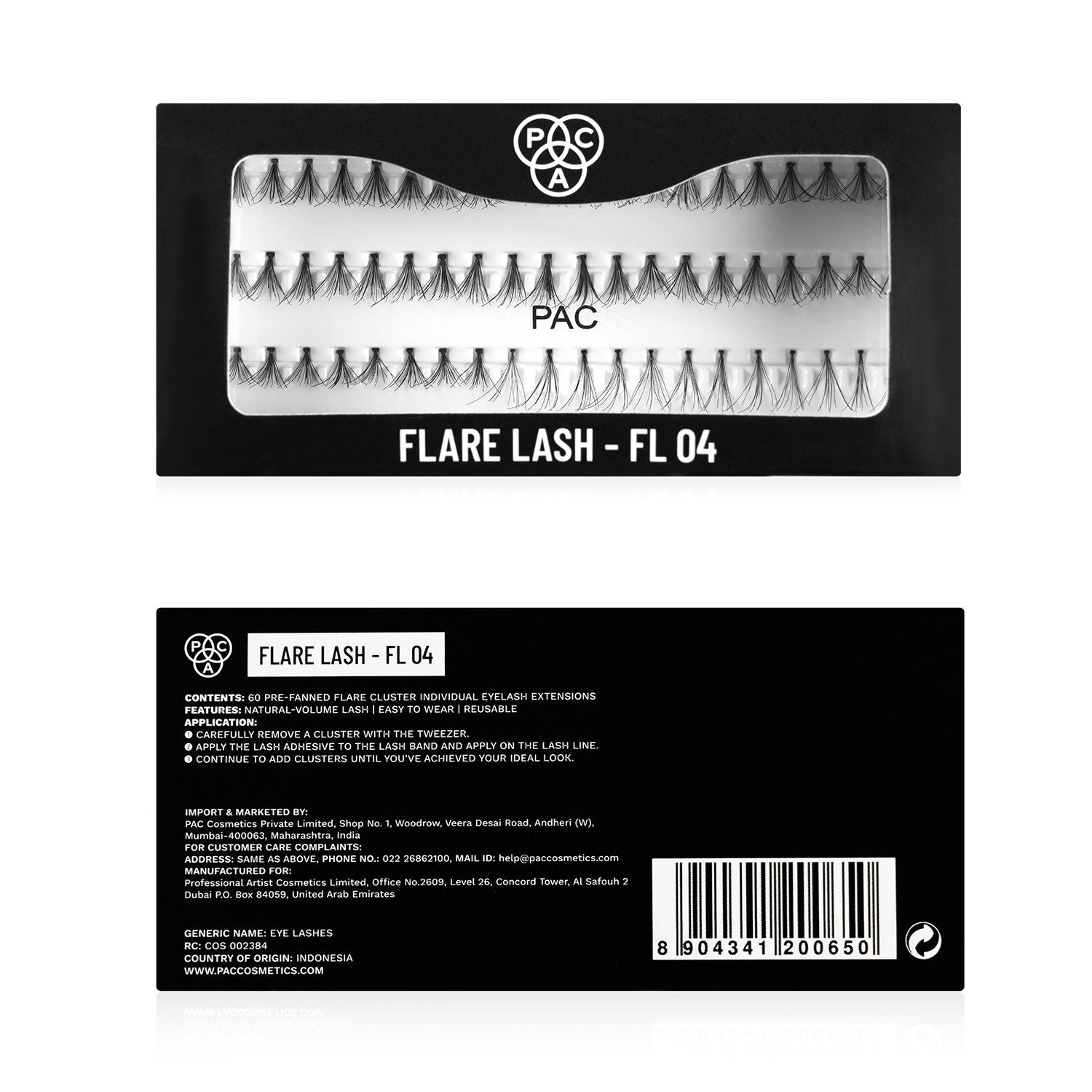 Flare Lash FL4 - Natural Cluster Lashes with Short, Long & Thick Strands for Versatile Looks