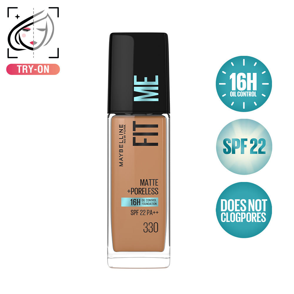 Fit Me Matte+Poreless 16H Oil Control Foundation with SPF 22 - 115 Ivory - 330 Toffee