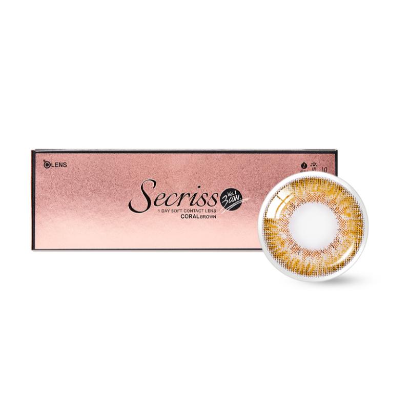 Secriss 1Day Coloured Contact Lenses- Coral Brown - 0.00 (5 Pairs)
