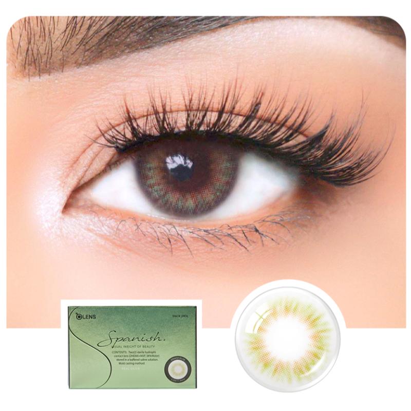 Monthly Color Contact Lens - Spanish Real Olive (0.00 Plano)