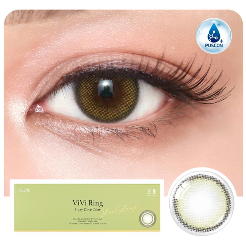 Daily Color Contact Lens - Viviring Olive (0.00 Plano)