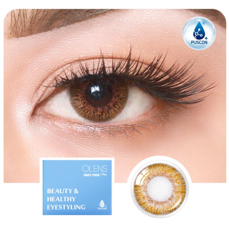 Daily Pair Color Contact Lens Pack 1 - Secriss Coral Brown (0.00 Plano)