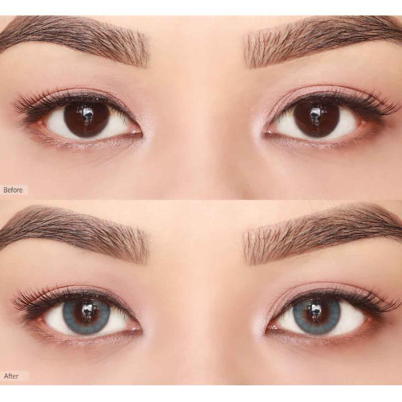 Daily Pair Color Contact Lens Pack 1 - French Shine Aqua (0.00 Plano)