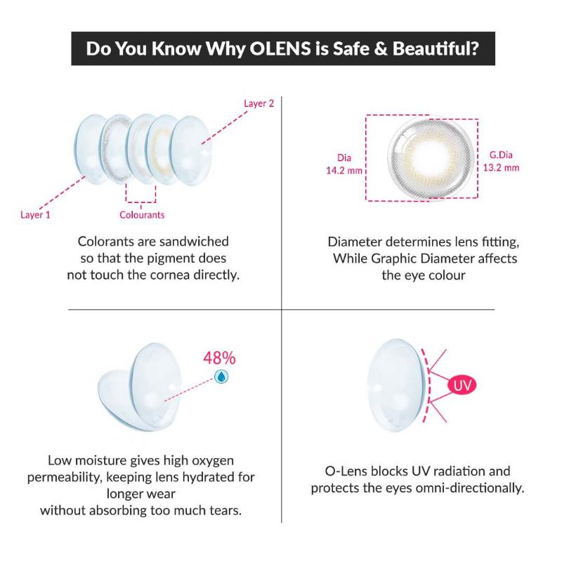 Daily Pair Color Contact Lens Pack 1 - French Shine Grey (0.00 Plano)