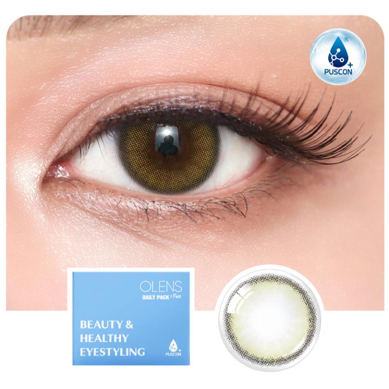 Daily Pair Color Contact Lens Pack 1 - Viviring Olive (0.00 Plano)