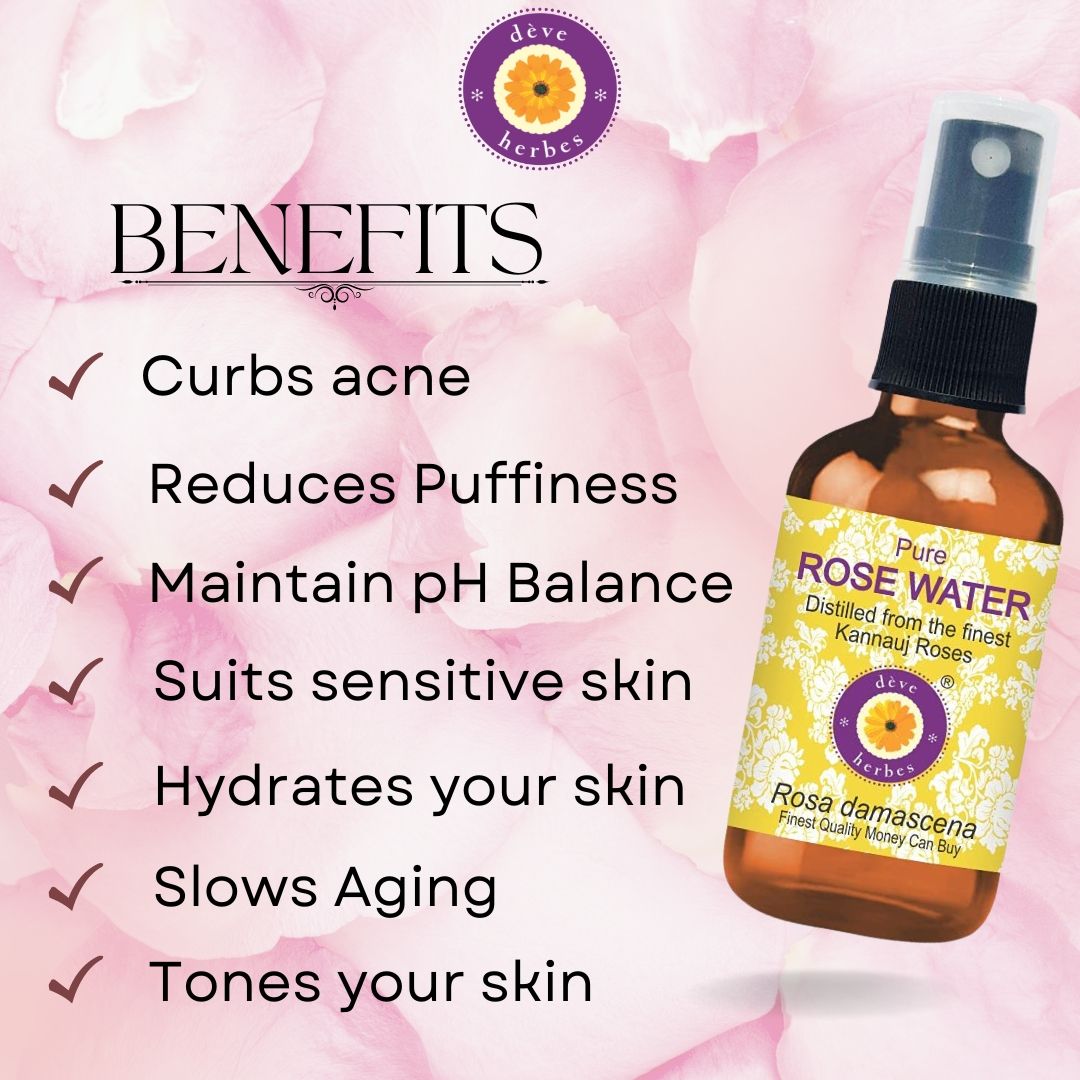 100% Pure Rose Water For Pore Tightening, Acne & Hydration | No Artificial Fragrance