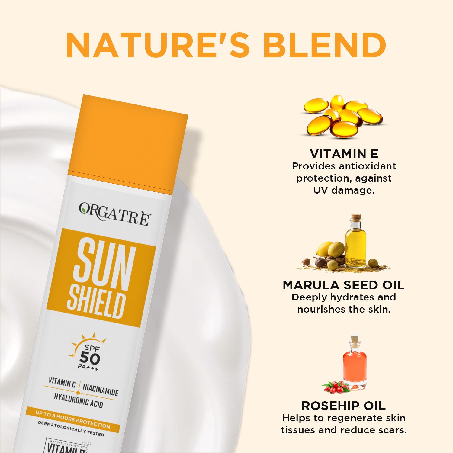 Tinted Sunscreen SPF 50 PA+++ With Vit C, Niacinamide & Hyaluronic Acid, UVA/UVB Protection