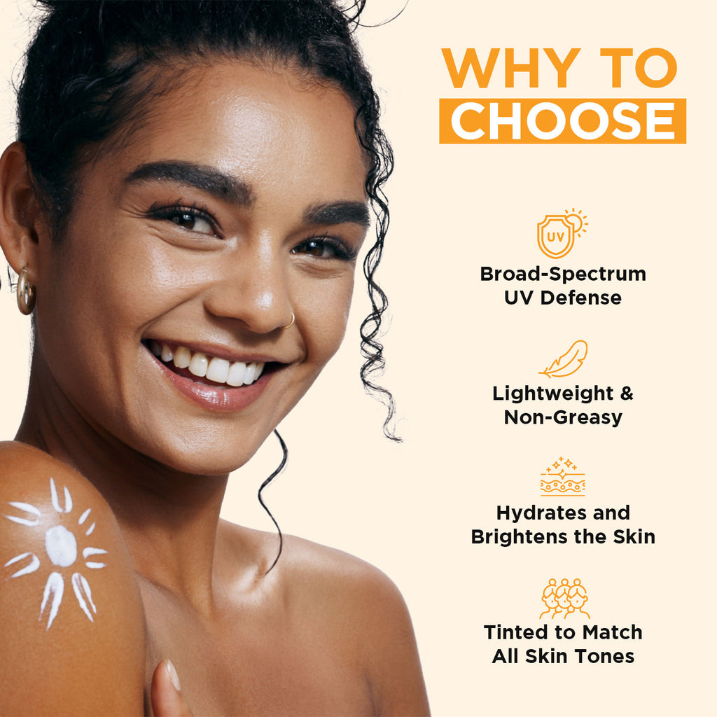 Tinted Sunscreen SPF 50 PA+++ Niacinamide & Hyaluronic - Broad Spectrum UV A/B Protection