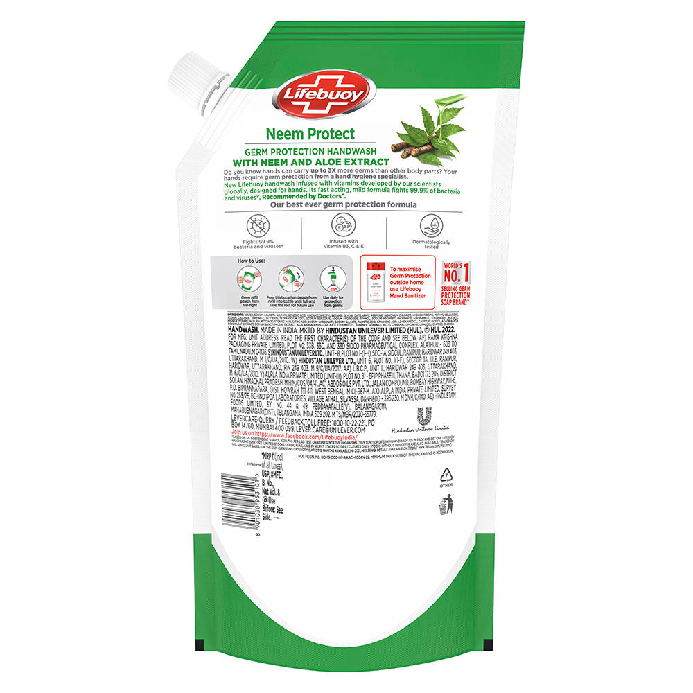 Germ Protection Handwash With Vitamins 99.9% Fights Bacteria - Neem Protect