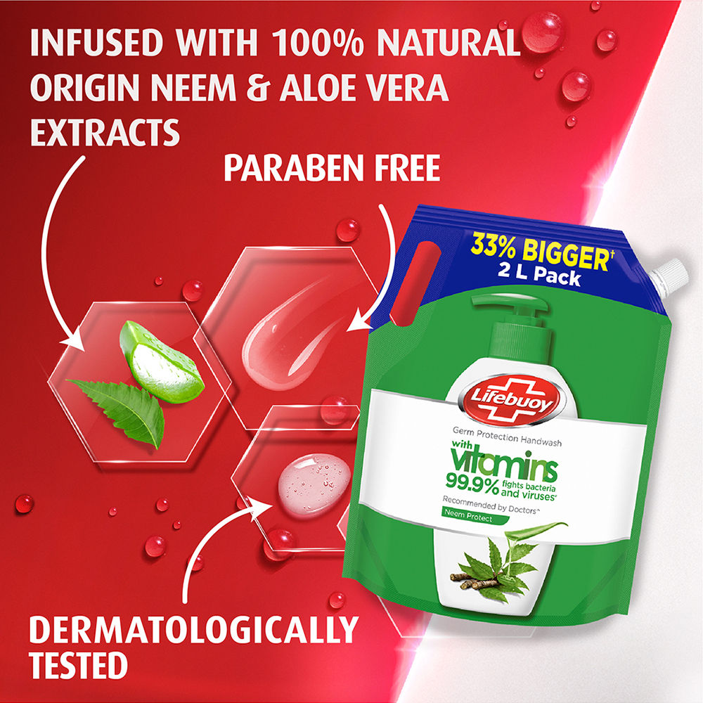 Germ Protection Handwash With Vitamins 99.9% Fights Bacteria - Neem Protect