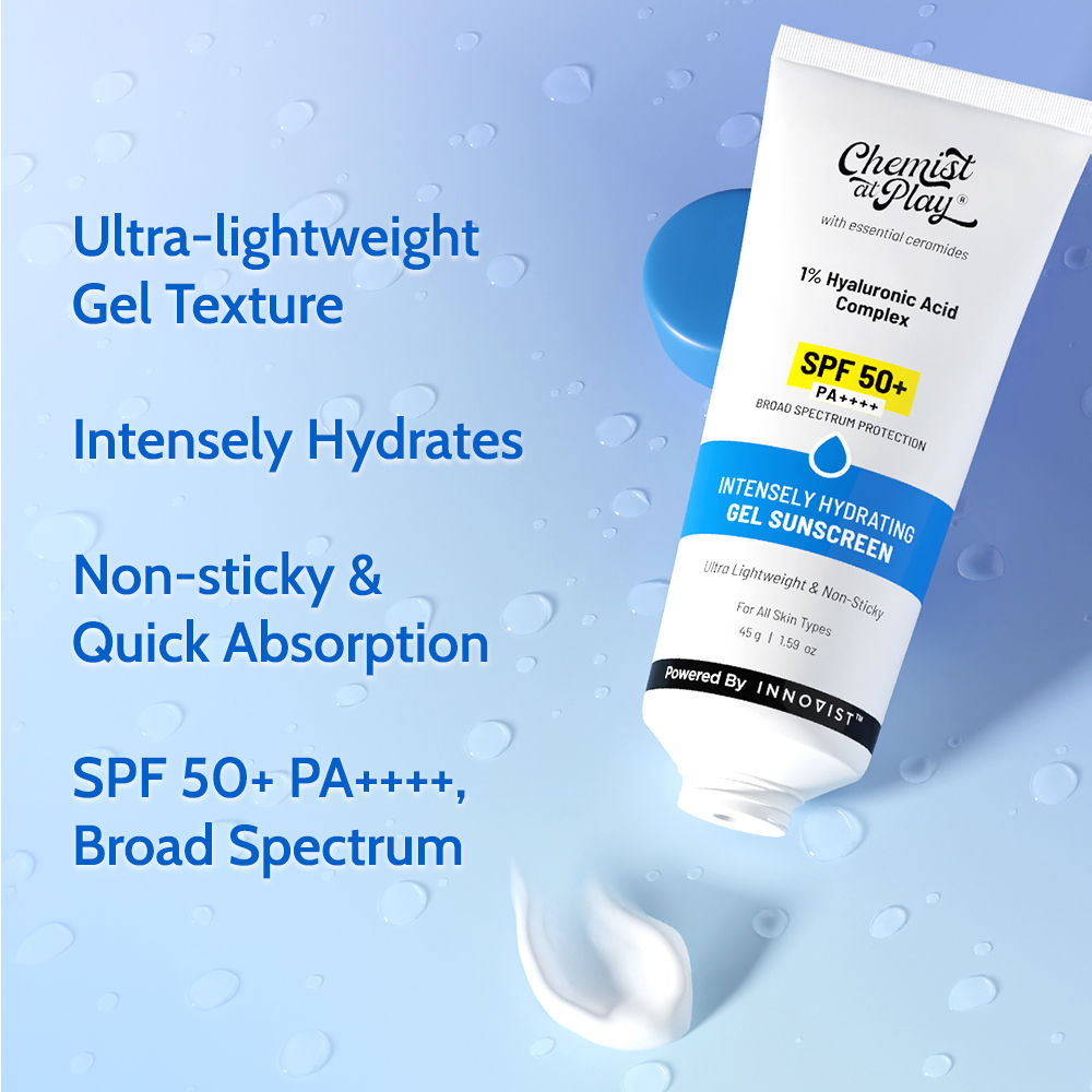 Intensely Hydrating Gel Sunscreen SPF 50+ I Ultralight, Non-Sticky & Quick-Absorbing