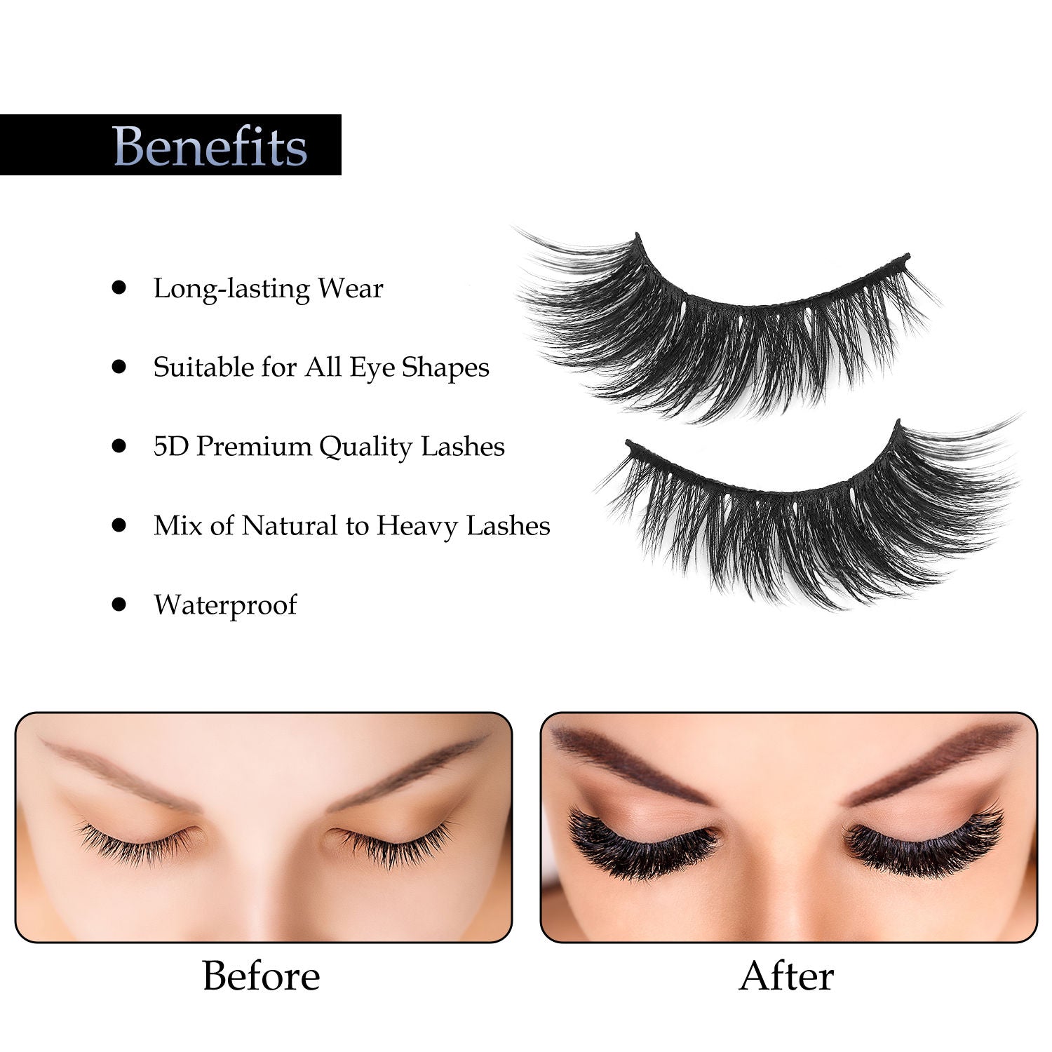 Lash Labels 5D Eyelashes for Women - Babe