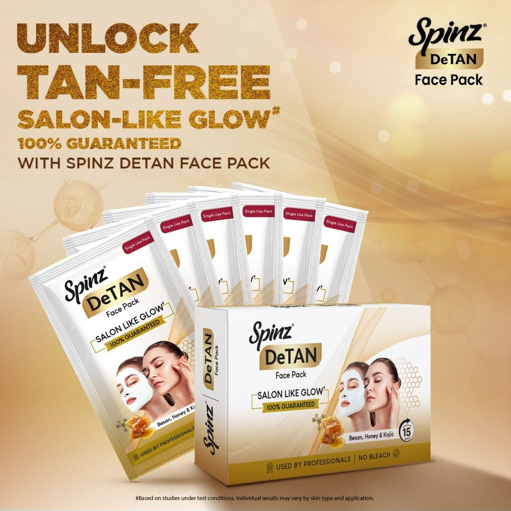 DeTan Face Pack Tan Removal Cream with Kojic, Besan & Honey - 12g x 6