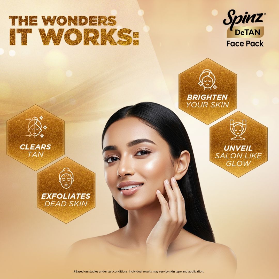 DeTan Face Pack Tan Removal Cream with Kojic, Besan & Honey - 12g x 6