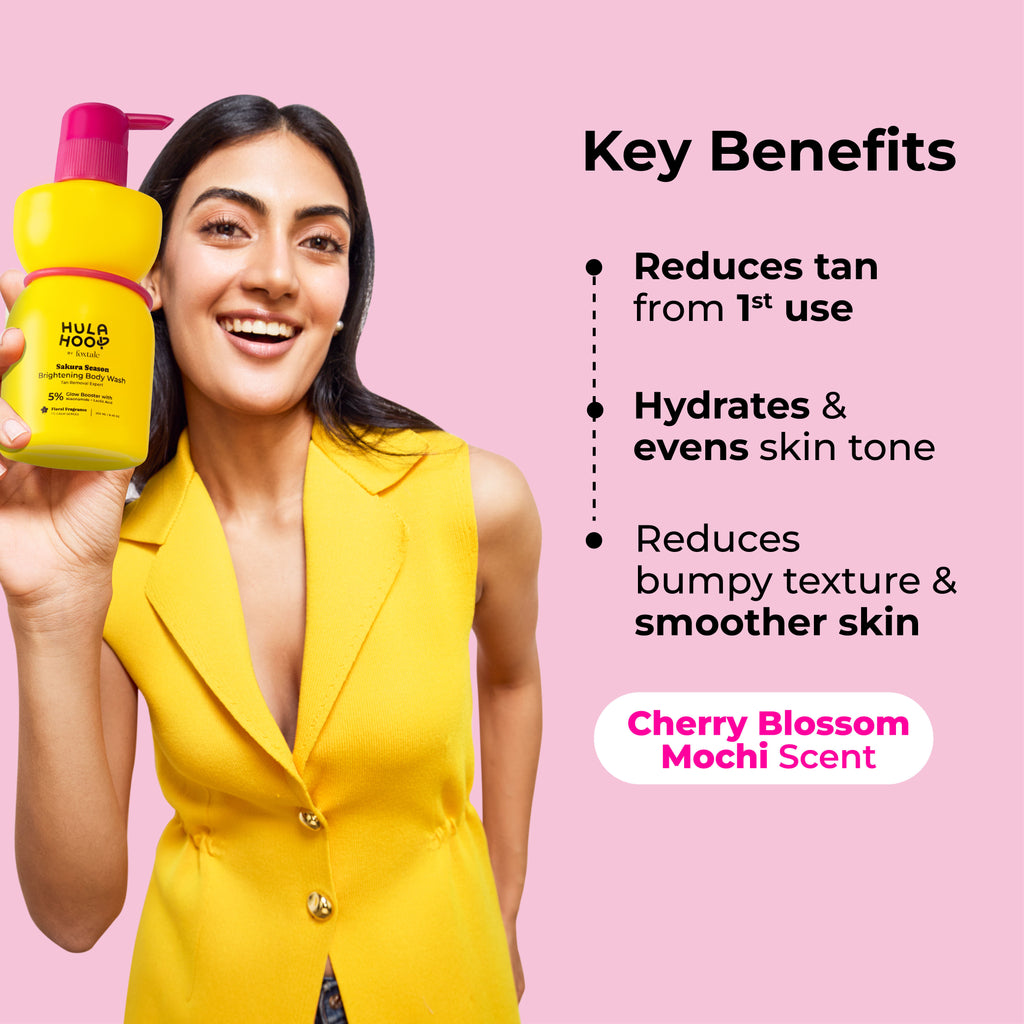 Hula Hoop Brightening Body Wash by Foxtale , Exfoliates & Reduces Tan