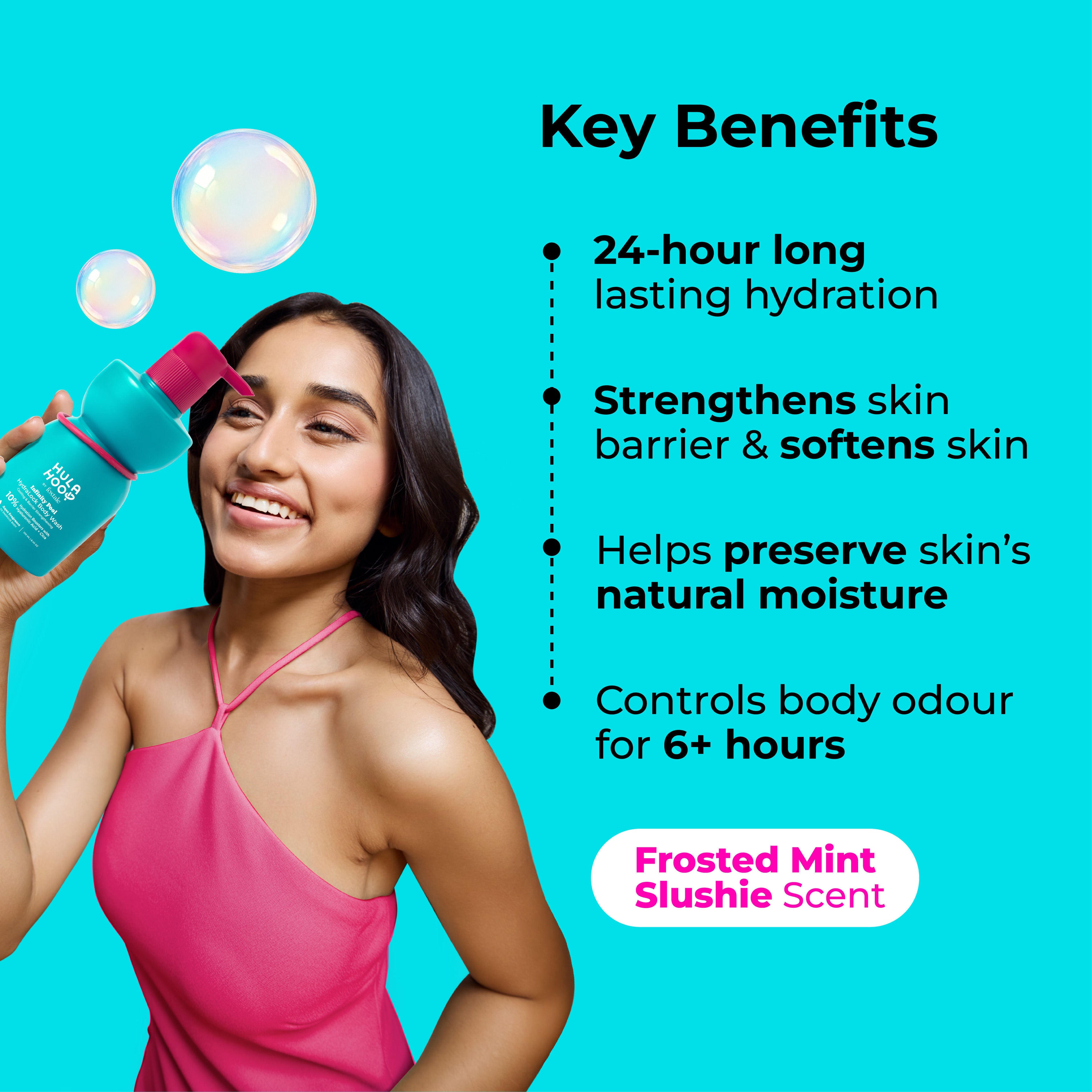 Hula Hoop HydraLock Body Wash, 24-Hrs Long Hydration & Moisturization